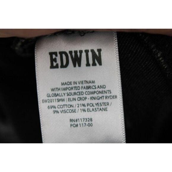 EDWIN ELIN CROP STRAIGHT JEANS Women's Size 29 KNIGHT RYDER GREY WASH - Picture 8 of 8